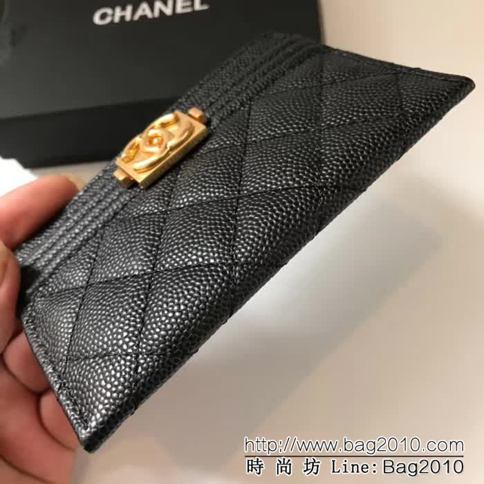 CHANEL香奈兒 新款leboy卡包 零錢包 荔枝牛皮菱格紋 復古金扣 83341  DJC3106